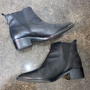 Marc Fisher Leather Ankle Boots Booties Women's Size 5M Block Heel